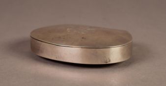 GEORGE V SILVER ?D? SHAPED BOX, with gilt interior, monogrammed, 4? x 3? (10.2cm x 7.6cm),