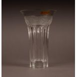 STYLISH NACHTMANN PART FROSTED GLASS VASE, of flared form with fruit moulded border, stencilled