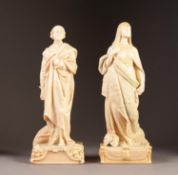 CHARLES NOKE FOR DOULTON BURSLEM, PAIR OF VELLUM POTTERY FIGURES OF ACTORS, one modelled as