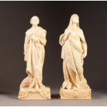 CHARLES NOKE FOR DOULTON BURSLEM, PAIR OF VELLUM POTTERY FIGURES OF ACTORS, one modelled as