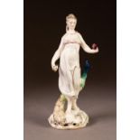 POSSIBLY SAMSOM OF PARIS, PSEUDO CHELSEA PORCELAIN FIGURE of Hera, wife of Zeus, modelled standing