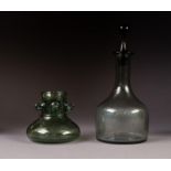 SVEN PALMQUIST FOR ORREFORS GLASS, ?RHAPSODY? SMOKED GLASS DECANTER AND STOPPER, 9 ½? (24.1cm) high,