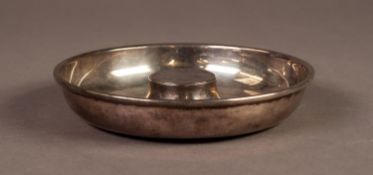 GEORGE V SILVER CIRCULAR DISH, the raised centre set with a coin, 5? (12.7cm) diameter, London 1934,