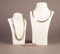 TWO MODERN ITALIAN SILVER NECKLACES AND A MODERN ITALIAN SILVER BRACELET, 3.61oz all in (3)