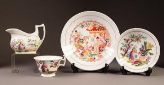 TWENTY FIVE PIECE NINETEENTH CENTURY PORCELAIN PART TEA SERVICE, printed and painted in the Oriental