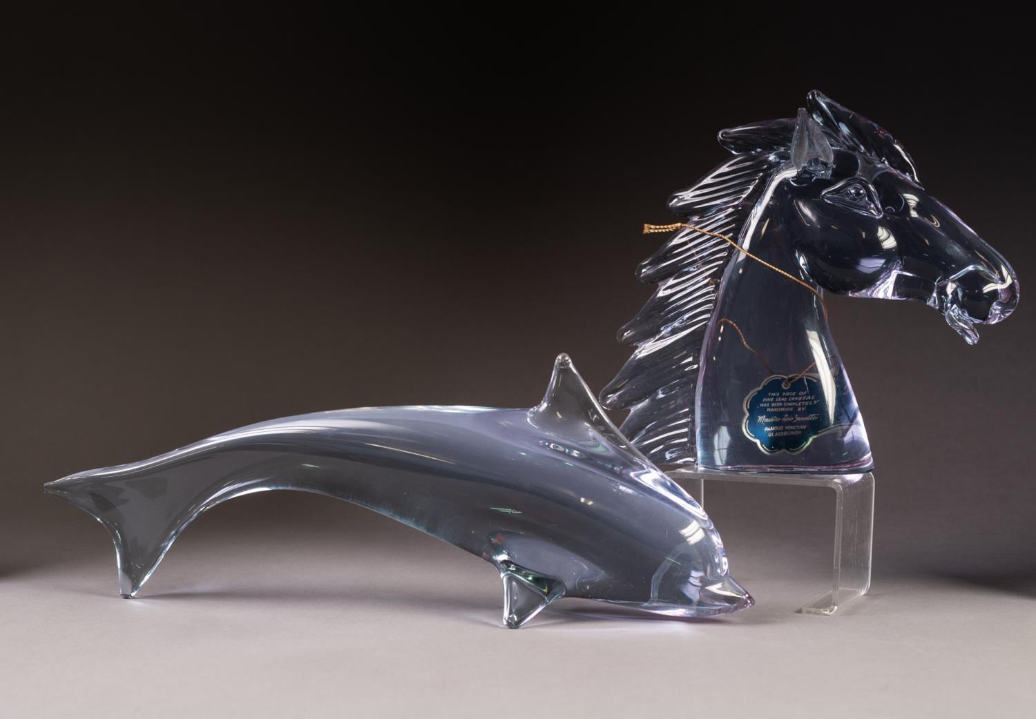 MODERN ROYAL KENDALL, ITALIAN BLUE TINTED GLASS MODEL OF A HORSE?S HEAD, hand made by Licio Zanetti, - Image 2 of 3