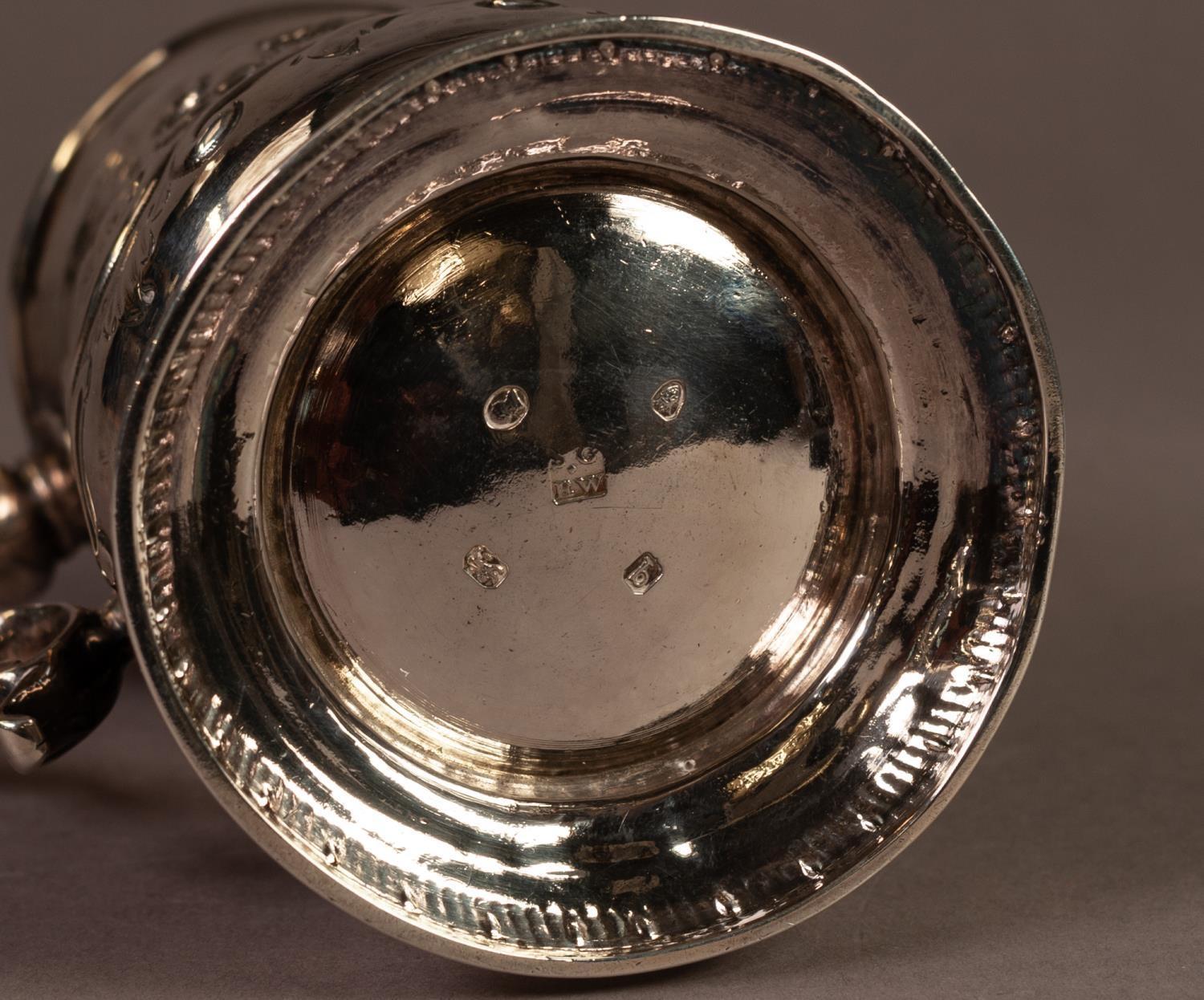 GEORGE III SILVER TANKARD BY SAMUEL GODBEHERE & EDWARD WIGAN, of slightly waisted, footed form - Image 4 of 4