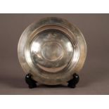 LIMITED EDITION ?QUEEN ELIZABETH II ROYAL LINEAGE? SILVER ARMADA DISH, 5? (12.7cm) diameter,