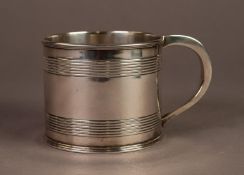 GEORGE III GLASS BOTTOMED SILVER TANKARD BY JOHN SCHOFIELD, of straight sided