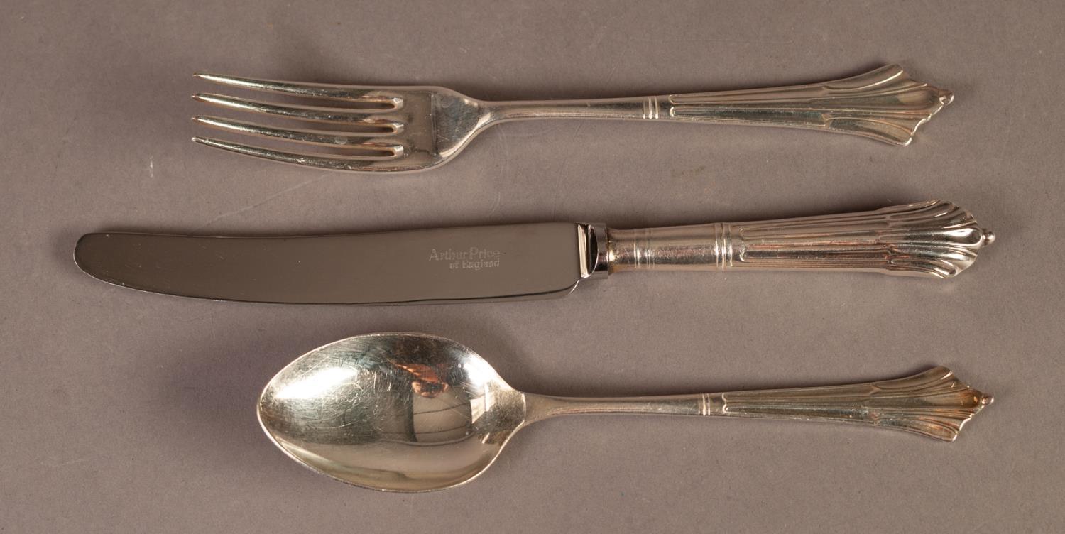 THIRTY FOUR PIECE ELECTROPLATED PART TABLE SERVICE OF ?ALBANY? PATTERN CUTLERY, originally for