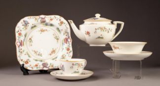 TWENTY ONE PIECE ROYAL WORCESTER ?PEKIN? PATTERN CHINA TEA SET FOR NINE PERSONS, comprising: TEAPOT,