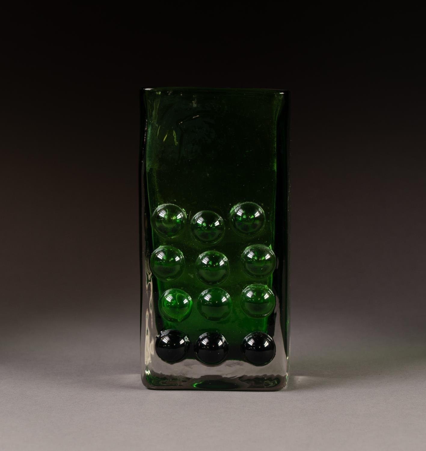 GEOFFREY BAXTER FOR WHITEFRIARS GLASS, ?MOBILE PHONE? MOULDED GLASS VASE IN MEADOW GREEN, mould - Image 2 of 4