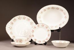 TWENTY EIGHT PIECE MINTON ?SPRING BOUQUET? PATTERN CHINA DINNER AND DESSERT SERVICE FOR SIX PERSONS,