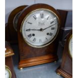 COMITTI, LONDON, 8 DAYS MANTEL CLOCK, STRIKING ON A BELL, WITH CIRCULAR SILVERED ROMAN DIAL, IN