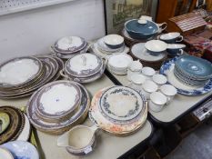 BURLEIGH WARE PART DINNER WARES, INCLUDING 3 GRADUATED MEAT DISHES, TWO TUREENS, 20 PLATES AND