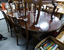 SET OF EIGHT MAHOGANY DINING CHAIRS, OF CHIPPENDALE DESIGN WITH PIERCED SPLAT BACKS, DROP IN SEATS