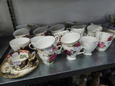 A COALPORT CHINA, IMARI DECORATED CABINET CUP AND SAUCER, A ROYAL STAFFORDSHIRE CHINA TEA SERVICE