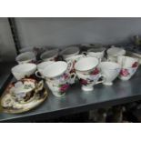 A COALPORT CHINA, IMARI DECORATED CABINET CUP AND SAUCER, A ROYAL STAFFORDSHIRE CHINA TEA SERVICE