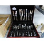 GEORGE BAXTER STAINLESS STEEL TABLE SERVICE OF CUTLERY FOR SIX PERSONS