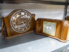 ELLIOT, ART DECO, WALNUTWOOD CASED MANTEL CLOCK WITH 8 DAYS MOVEMENT, FOR TERRY AND CO.,