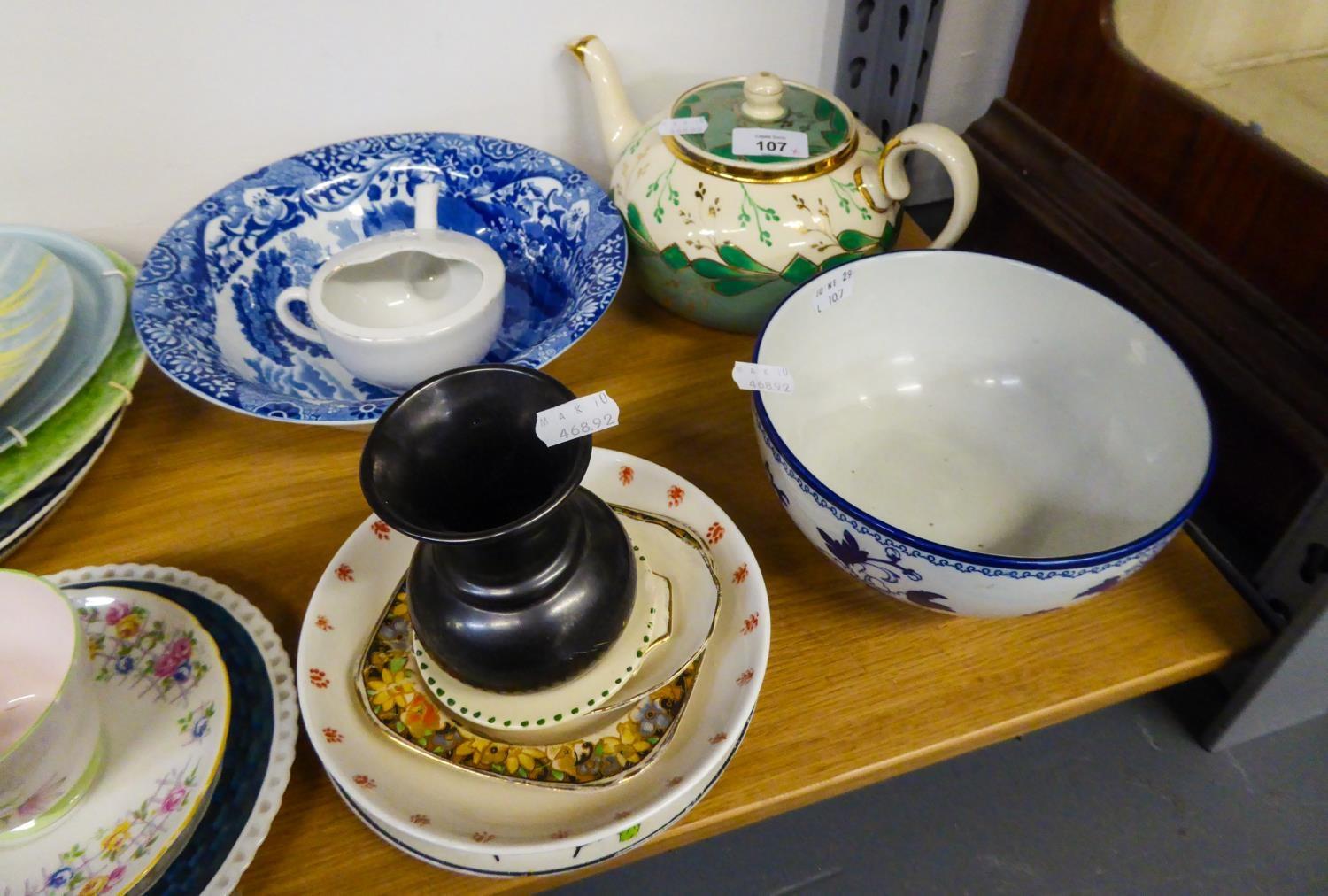 POTTERY AND CHINA VARIOUS TO INCLUDE; RACK PLATES, CARLTON WARE, SHELLEY CUP AND SAUCER, ROYAL