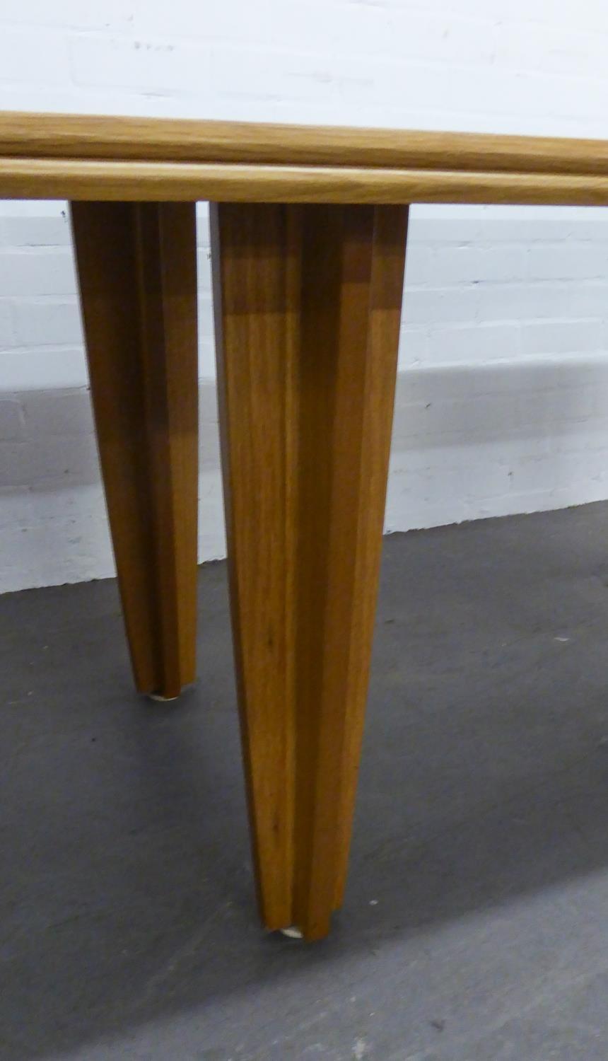 ART DECO STYLE LIGHTWOOD DINING TABLE, RAISED ON FOUR TAPERING LEGS - Image 3 of 3