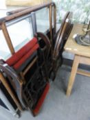 A MAHOGANY FOLDING TABLE, WITH CIRCULAR TOP, 29" DIAMETER AND A FOLDING STEAMER CHAIR (2)