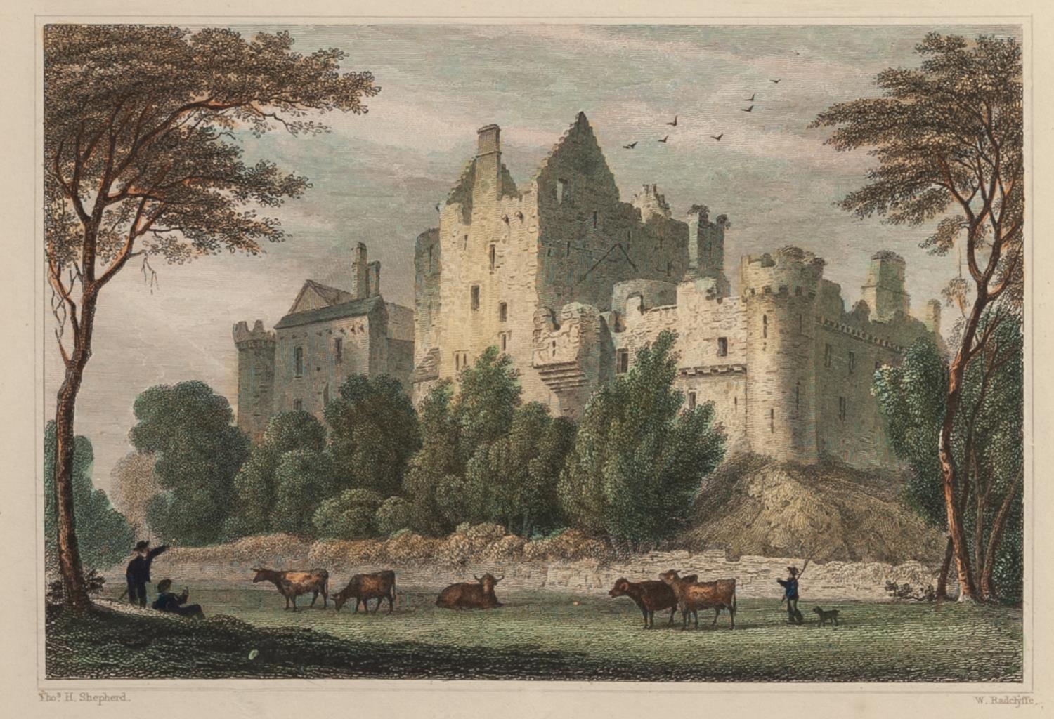 FOUR 19th CENTURY LATER HAND COLOURED BOOK PLATE PRINTS OF SCOTTISH INTEREST - Image 2 of 4