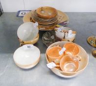 CHINESE FAMILLE ROSE SAUCER DISH, 5 1/4" DIAMETER (CHIPPED), AND 18 PIECES OF JAPANESE EGG SHELL