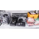 LLOYTRON PORTABLE RADIO, SHARP STEREO PORTABLE RADIO AND CASSETTE PLAYER, QUANTITY OF CD's, A PAIR