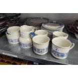 A ROYAL DOULTON 'CRANBOURNE' TEA AND DINNER SERVICE FOR SIX PERSONS, WITH SUGAR BOWL AND MILK JUG (