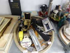 QUANTITY OF COSTUME JEWELLERY, COINS, 3 WATCHES AND MINOR COLLECTABLES