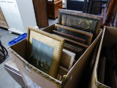 A SELECTION OF MAINLY COLOUR PRINTS, (MOSTLY FRAMED) (CONTENTS OF 1 BOX)