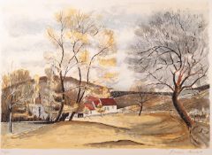 FRANCOIS BROCHET (1925-2001) TWO ARTIST SIGNED LIMITED EDITION COLOUR PRINTS Houses in landscapes 17