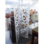 STYLISH THREE PANEL WHITE HIGH GLOSS ROOM DIVIDER/PRIVACY SCREEN
