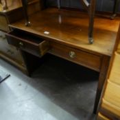 A NINETEENTH CENTURY BOXWOOD STRING SIDE TABLE WITH TWO DRAWERS