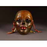 MODERN COLD PAINTED AND PATINATED CAST METAL WALL MASK, probably Italian, 6? x 4 ½? (15.2cm x 11.