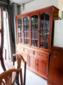 A MODERN  HONG KONG AQUIRED HARDWOOD CHINA DISPLAY CABINET