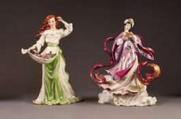 TWO FRANKLIN MINT CHINA FIGURES: ?MY WILD IRISH ROSE? CHINA FIGURE WITH MUSICAL INSERT TO THE