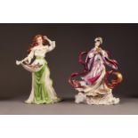 TWO FRANKLIN MINT CHINA FIGURES: ?MY WILD IRISH ROSE? CHINA FIGURE WITH MUSICAL INSERT TO THE