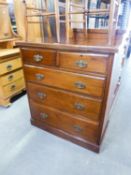 c.1900 CHEST OF DRAWERS WITH STAMPED BRASS HANDLES