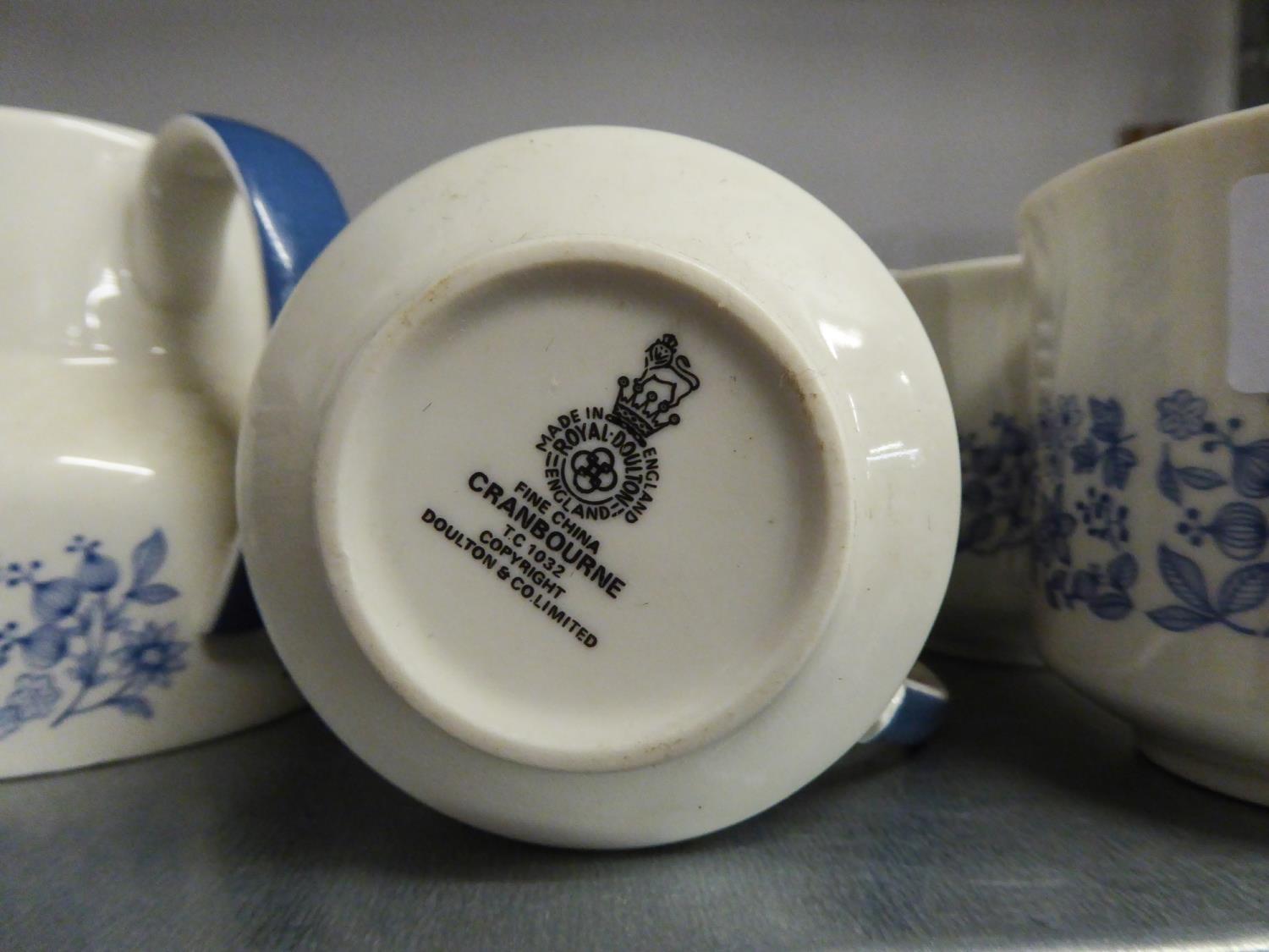 A ROYAL DOULTON 'CRANBOURNE' TEA AND DINNER SERVICE FOR SIX PERSONS, WITH SUGAR BOWL AND MILK JUG ( - Image 3 of 3