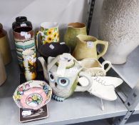 A SELECTION OF W. GERMAN, MALING CELTIC POTTERY AND OTHER POTTERY ITEMS (12)