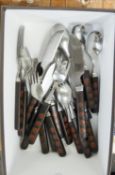 PART SET OF CUTLERY WITH DENBIGH POTTERY HANDLES, APPROX 17 PIECES