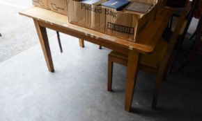 A DRAUGHTSMAN'S LIGHT OAK DRAWING TABLE AND A SINGLE CHAIR