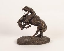 FRANKLIN MINT AFTER FREDERIC REMINGTON, BRONZE GROUP ENTITLED 'RATTLESNAKE' depicting a cowboy on