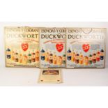 THREE DUCKWORTHS OF MANCHETER COLOUR PRINTED CARDBOARD SHOP ADVERTISING PLACARDS, producers of