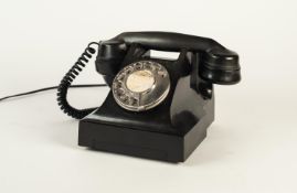 VINTAGE BLACK BAKELITE CRADLE TELEPHONE