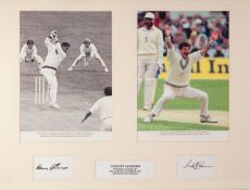 ?CRICKET LEGENDS? POSTER WITH AUTOGRAPHS FOR SIR GARFIELD SOBERS and SIR RICHARD HADLEE, each on