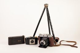 ALDIS UNO LUKOS III VEST POCKET CAMERA, together with a FRANKA SOLIDA II ROLL FILM CAMERA, in